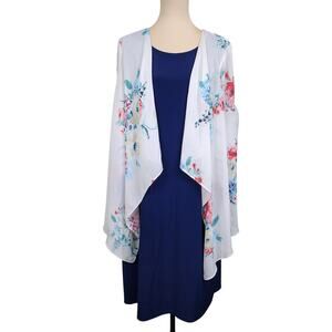 Studio One New York 2X Floral Cape Dress